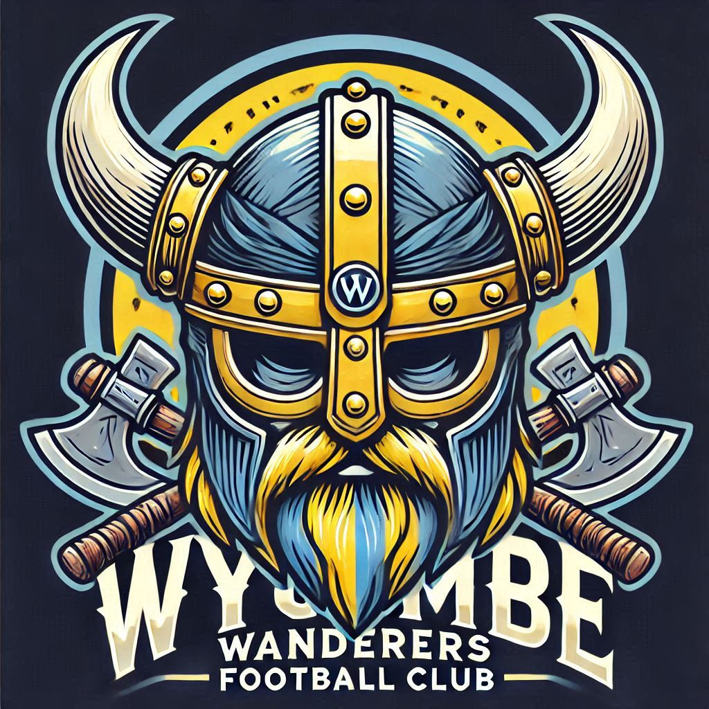 Viking helmet in the colours of Wycombe Wanderers football club.png